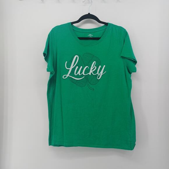 Lucky Women's Green St. Patty's Day Tee Plus Size 2X Holiday - Picture 13 of 13